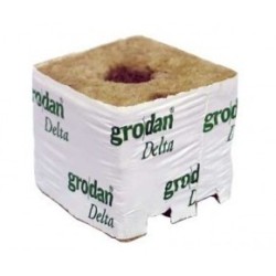 Cube laine de roche 75mm x 75 mm petit trou 25/35 GRODAN