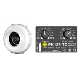Extracteur Prima Klima 400 m3/h 125mm - Thermostat + variateur