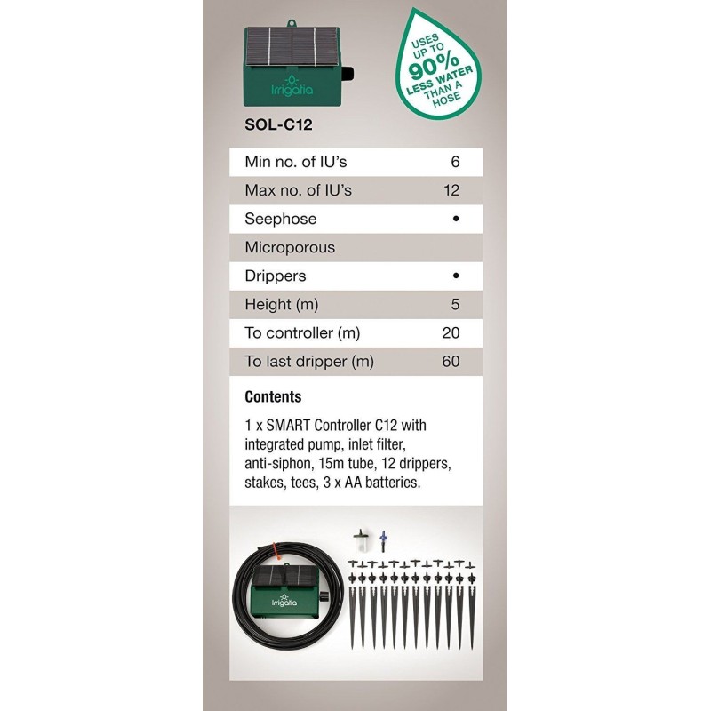 IRRIGATIA (SOL-C12) Système d'irrigation automatique Solaire