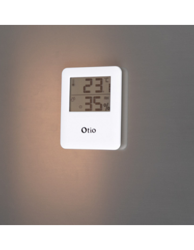 Thermomètre / hygromètre intérieur magnétique blanc coloris unique Otio